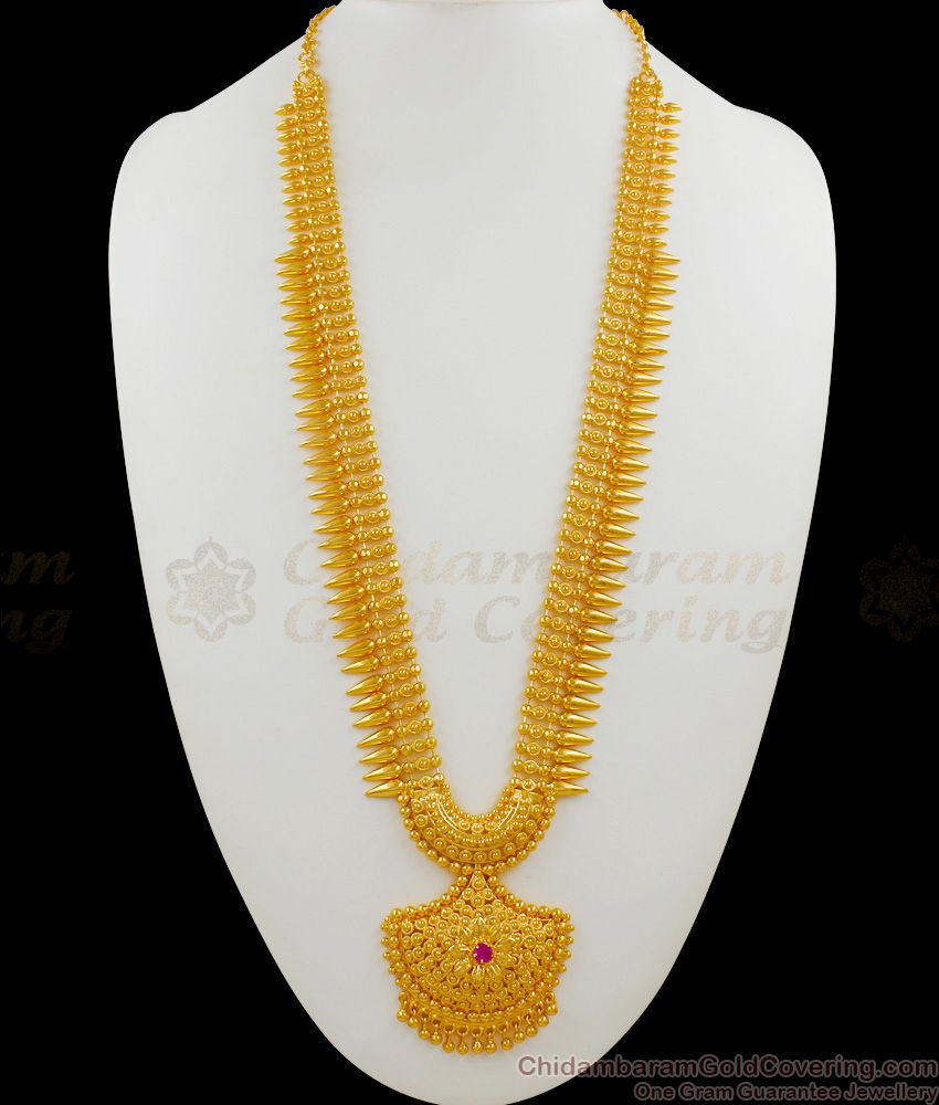 South Indian Marvelous Handcrafted Mullaipoo Gold Bridal Haram Jewellery HR1475