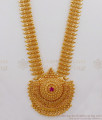 Long Gold Plated Jewelry South Indian Traditional MullaiPoo Haram Design HR1476
