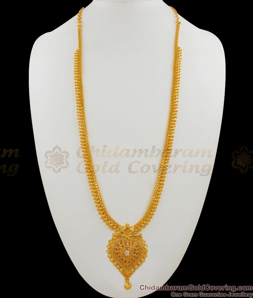 Wedding Model Heart Design Gold Bridal Haram With White Stone Jewelry For Ladies HR1513 Wedding Model Heart Design Gold Bridal Haram With White Stone Jewelry For Ladies HR1513