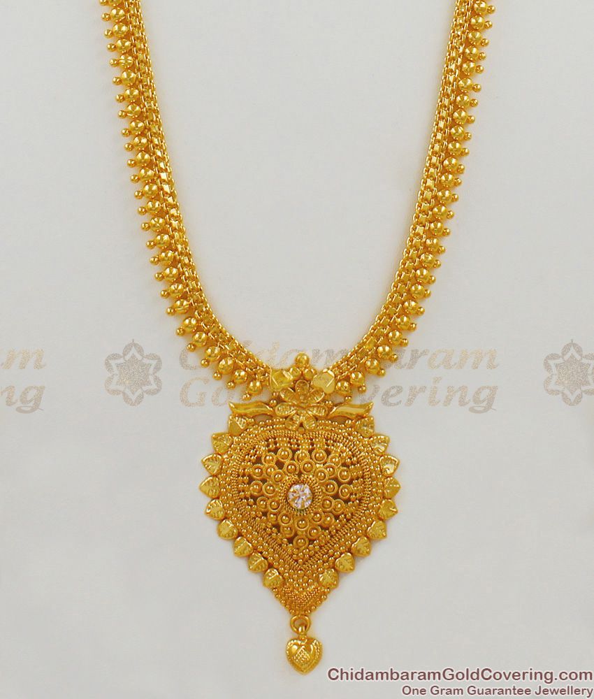 Wedding Model Heart Design Gold Bridal Haram With White Stone Jewelry For Ladies HR1513 Wedding Model Heart Design Gold Bridal Haram With White Stone Jewelry For Ladies HR1513