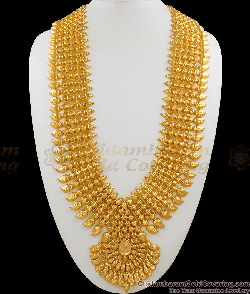 40 Inches Extra Long Grand Mango Style Gold Haaram Governor Malai New Arrival HR1515