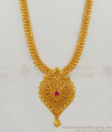 Gold Beads Chain Fashion Real Gold Bridal Haram With Emerald Stone Jewelry HR1527