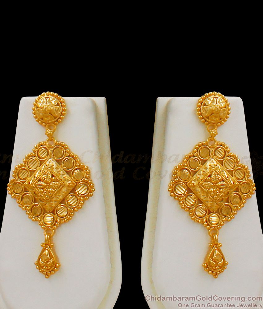 One Gram Gold Design Haram with Earrings  Kerala Bridal Collection HR1546