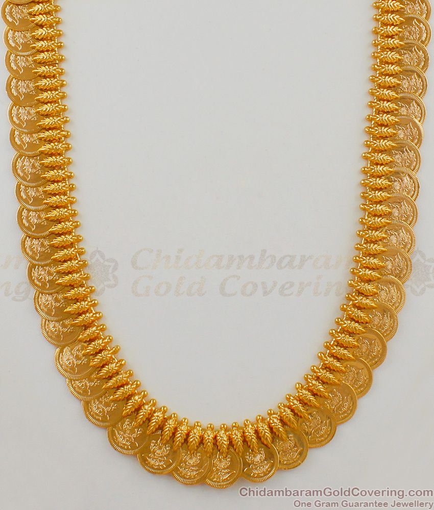 One Gram Gold Plated Kasu Malai Haaram Mullaipoo Arumbu Model HR1651