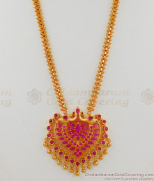 Traditional Gold Peacock Dollar Secondary Haram Chain Matching Sarees HR1556