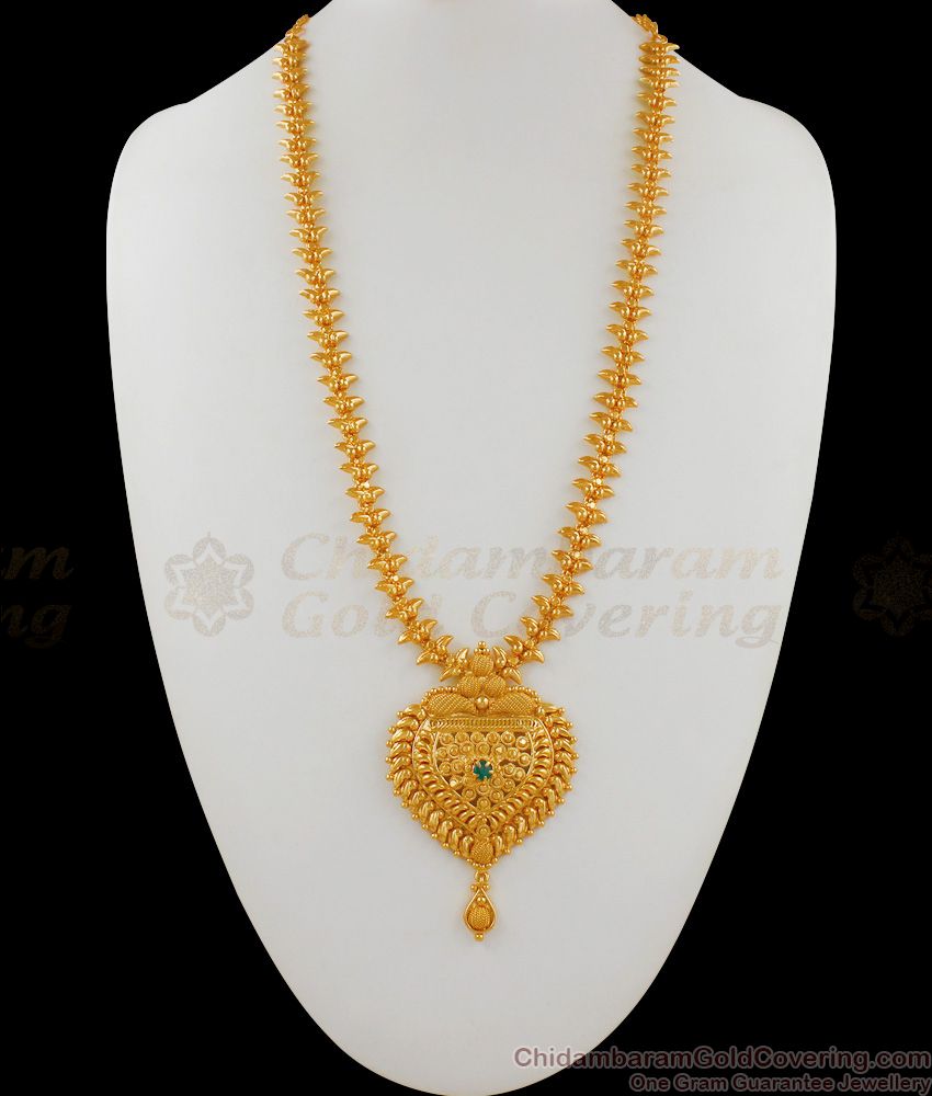 Kerala Traditional Mullaipoo Pattern Big Dollar Bridal Haram Necklace Collection HR1567