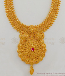 Heavy Grand and Unique One Gram Gold Design Dollar Haaram Collections HR1577 Heavy Grand and Unique One Gram Gold Design Dollar Haaram Collections HR1577