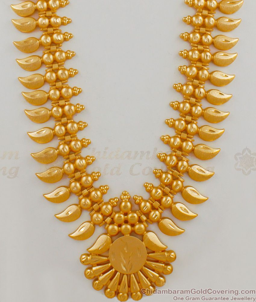 Matt Finish Traditional Gold Tone Mango Design Grand Haram HR1591