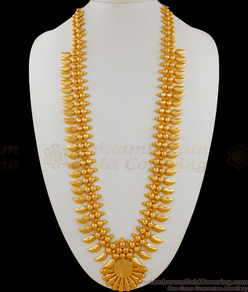 Matt Finish Traditional Gold Tone Mango Design Grand Haram HR1591