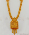 Kerala Trendy Pattern Gold Dollar With Ruby Stone Bridal Haaram HR1593