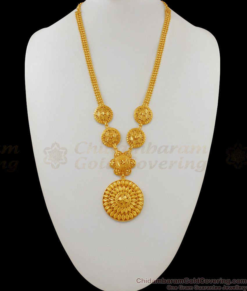 Hand Crafted Light Weight Gold Haram Collections Kerala Design HR1604