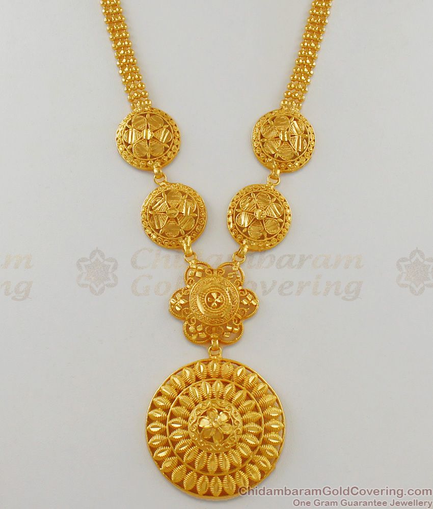 Hand Crafted Light Weight Gold Haram Collections Kerala Design HR1604