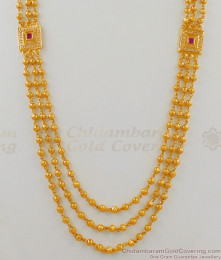 MultiLine Bridal Gold Haaram Jewellery Three Line Chain Collection HR1605