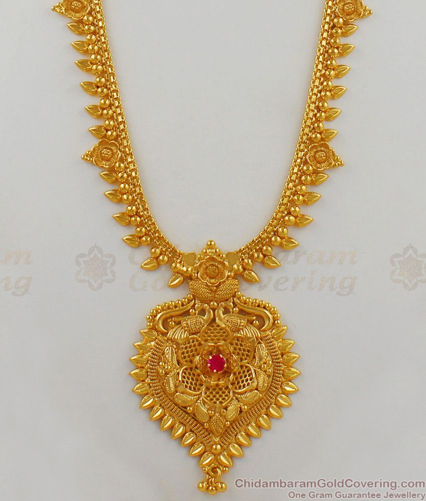 New Model Gold Haram Design With Ruby Stone For Function HR1609