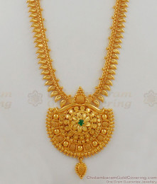Simple Kerala Wedding Flower Haram One Gram Gold Jewelry HR1611 Simple Kerala Wedding Flower Haram One Gram Gold Jewelry HR1611