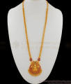 Simple Long Necklace Lakshmi Design For Party Wear One Gram Gold jewelry HR1624