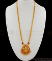 Simple Long Necklace Lakshmi Design For Party Wear One Gram Gold jewelry HR1624 Simple Long Necklace Lakshmi Design For Party Wear One Gram Gold jewelry HR1624