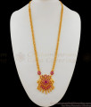 Handcrafted Long Necklace Peacock Dollar Ruby Stone Jewelry For Ladies HR1629 Handcrafted Long Necklace Peacock Dollar Ruby Stone Jewelry For Ladies HR1629