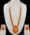 Grand Full Ruby Stone Long Necklace With Earring Combo Set For Ladies HR1637
