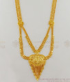 Premium Kolkata Haaram Two Line Forming Pattern Long Necklace With Earring HR1643