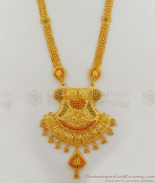 Best Collection Real Gold Haaram Design Forming Pattern With Earring HR1646