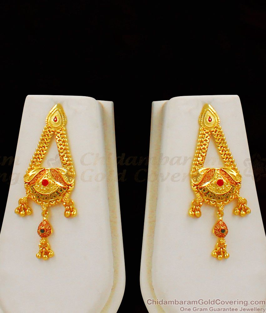 Grand Original Gold Design Forming Haaram Necklace Bridal Combo Set With Earrings HR1647
