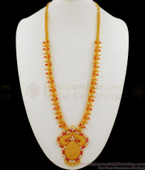 Grand AD Ruby And White Stone Long Necklace For Ladies  One Gram Gold Jewelry HR1654 Grand AD Ruby And White Stone Long Necklace For Ladies  One Gram Gold Jewelry HR1654