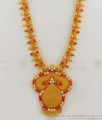 Grand AD Ruby And White Stone Long Necklace For Ladies  One Gram Gold Jewelry HR1654