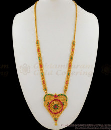 Unique Pattern Multi Colour Stone Long Chain Haarams For Women Buy Online HR1656