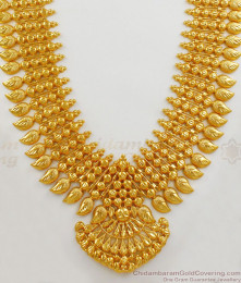 Grand Kerala Wedding Design Plain Gold Haram Jewelry Collection For Ladies HR1662 Grand Kerala Wedding Design Plain Gold Haram Jewelry Collection For Ladies HR1662