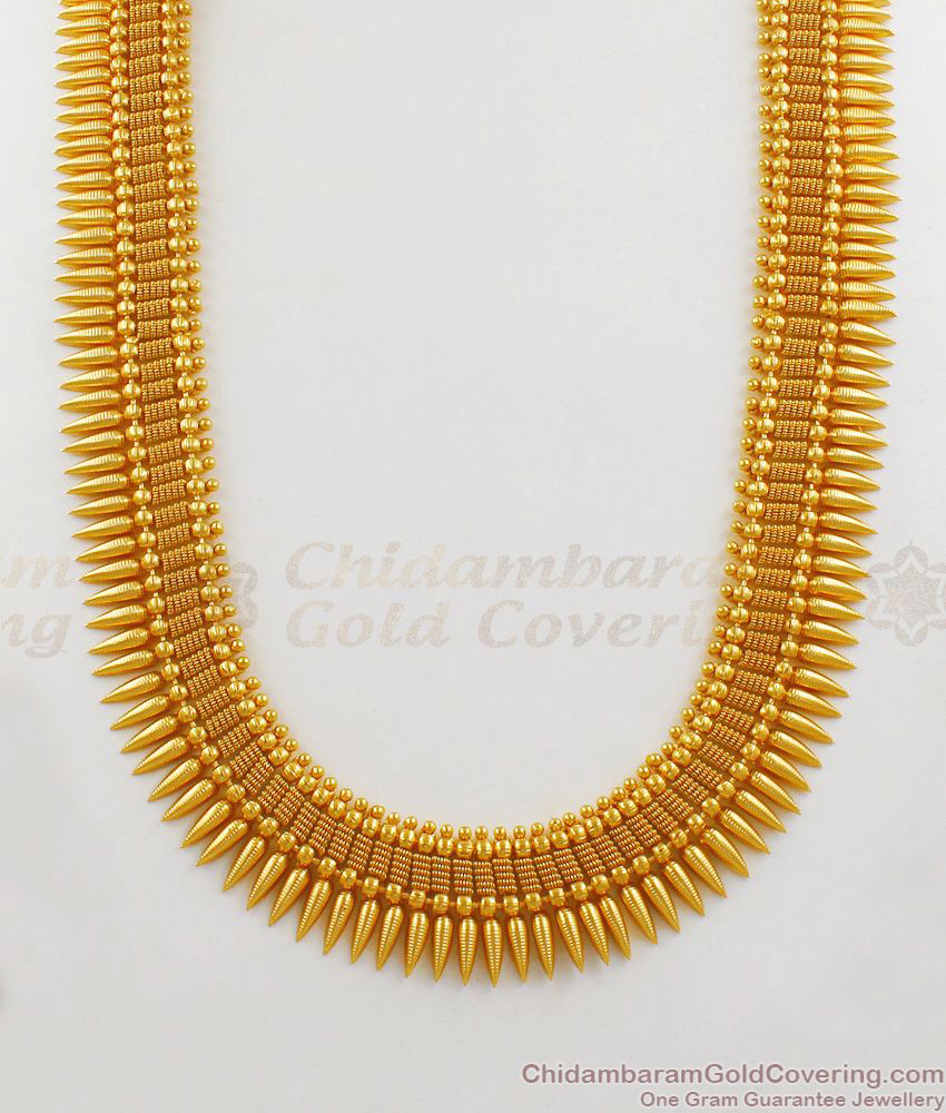 Traditional Kerala Design Mullaipoo Gold Haram Jewelry Collection For Function HR1663