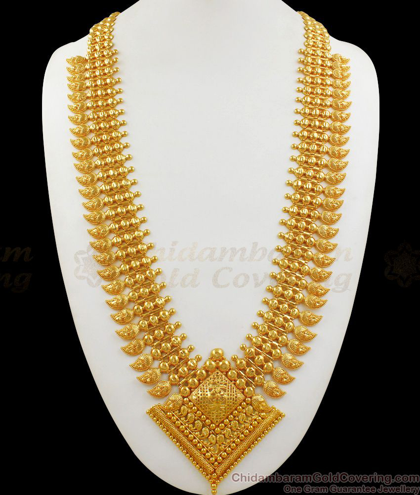Luxury Kerala Wedding Design Gold Haram One Gram Gold  Jewelry HR1664
