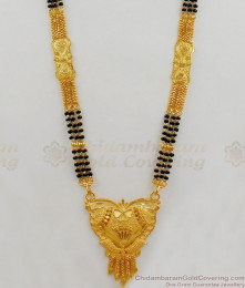 Plain Gold Mangalsutra Design Long Thali Chain Design For Women Hr1674