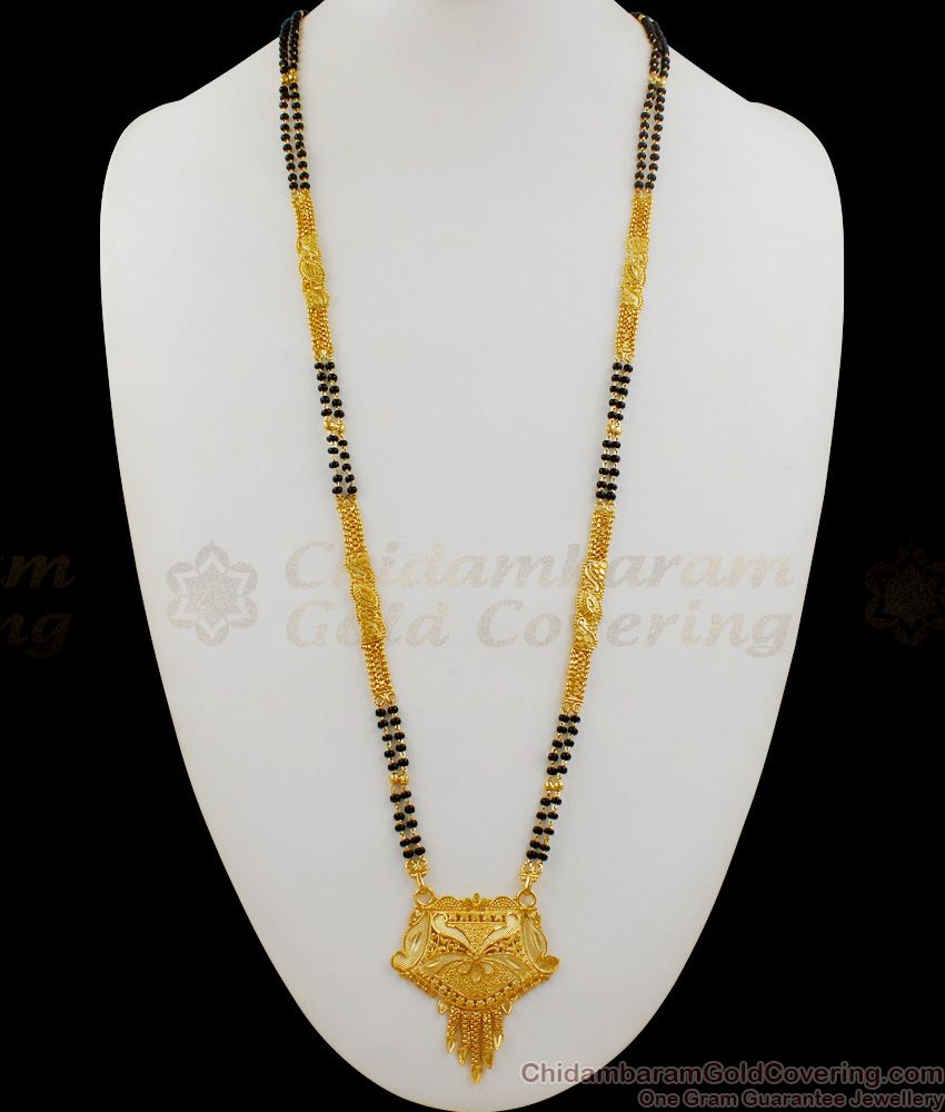 Daily Use Plain Gold Mangalsutra Design Long Thali Chain Design For Women Hr1678