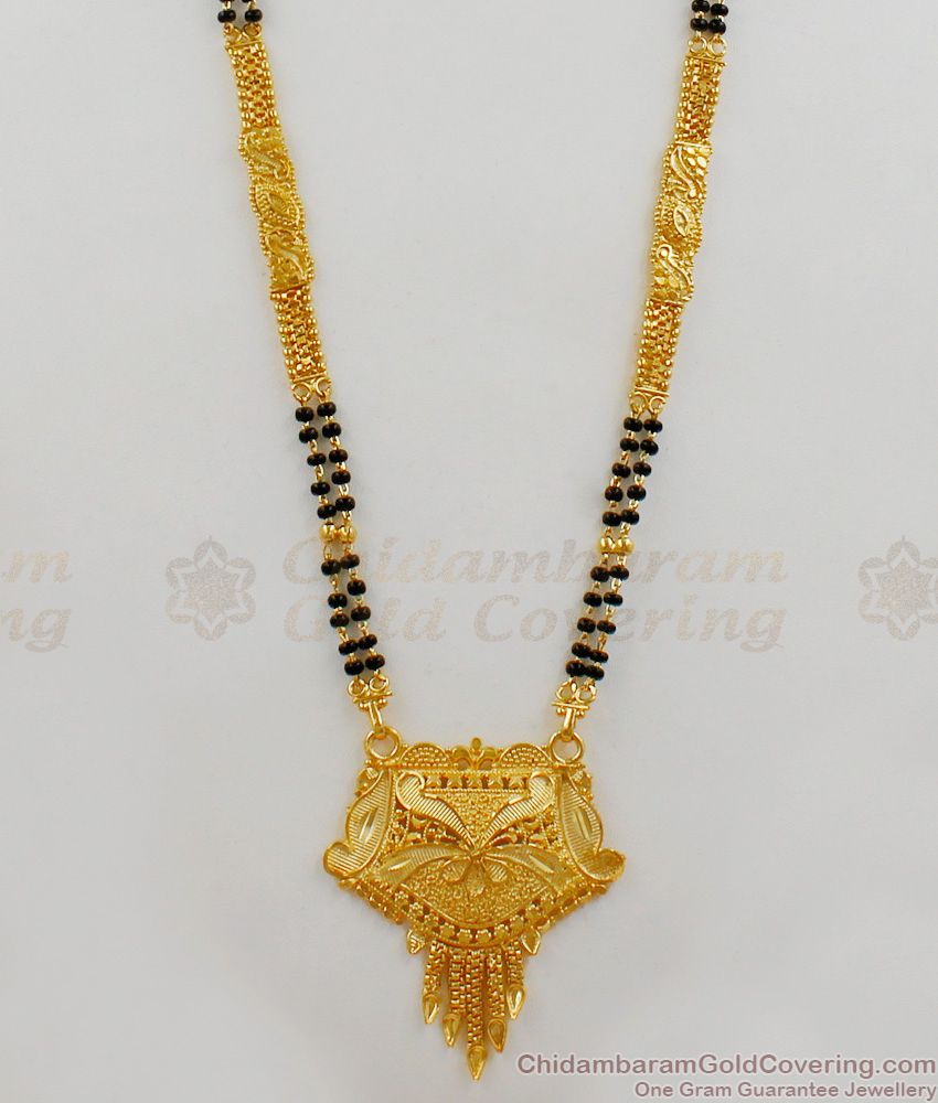 Daily Use Plain Gold Mangalsutra Design Long Thali Chain Design For Women Hr1678