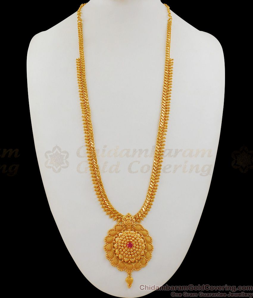 Gold Long Chain Dollar Type Marriage Haram One Gram Gold Jewelry Buy Online HR1681