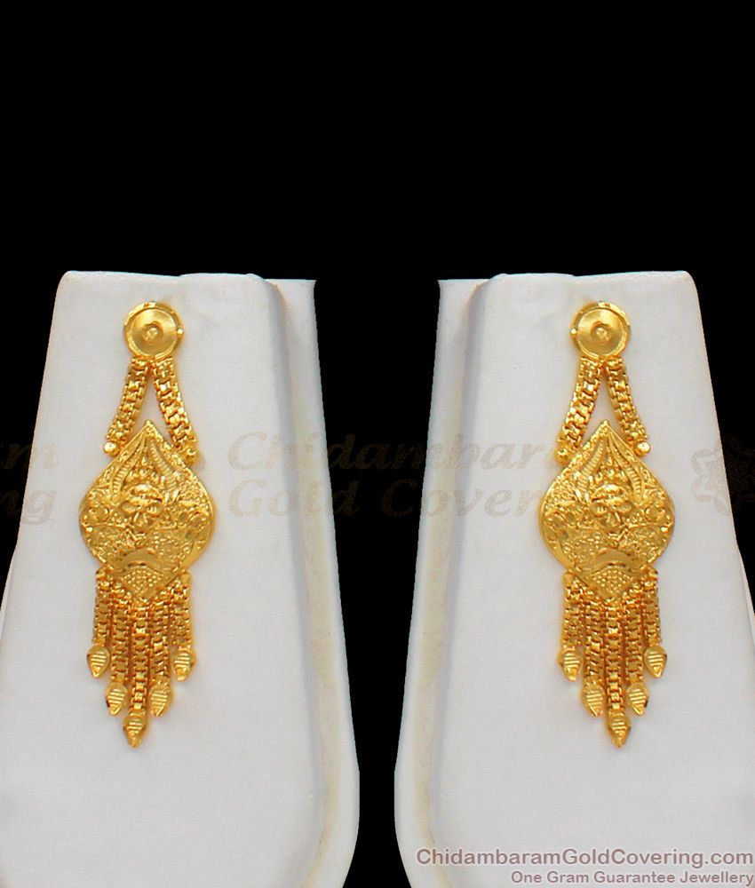  Attractive Forming Pattern Gold Haaram Necklace With Earrings Bridal Jewelry Set HR1702