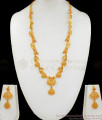 Sri Lankan Model Gold Haaram  Design With Multi Stone Long Necklace With Earring  HR1706