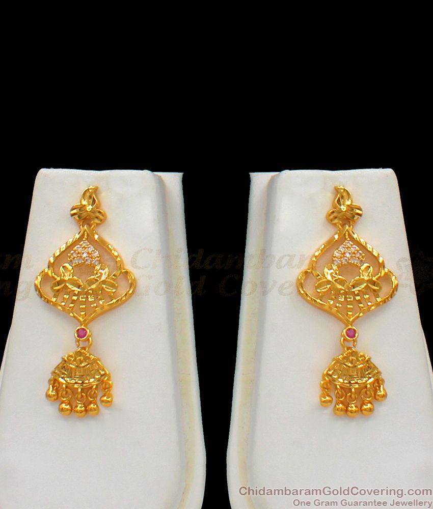 Sri Lankan Model Gold Haaram  Design With Multi Stone Long Necklace With Earring  HR1706