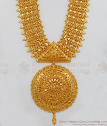 Grand Gold Haram Design Kerala Bridal Collection Gold Plated Jewelry HR1712 Grand Gold Haram Design Kerala Bridal Collection Gold Plated Jewelry HR1712