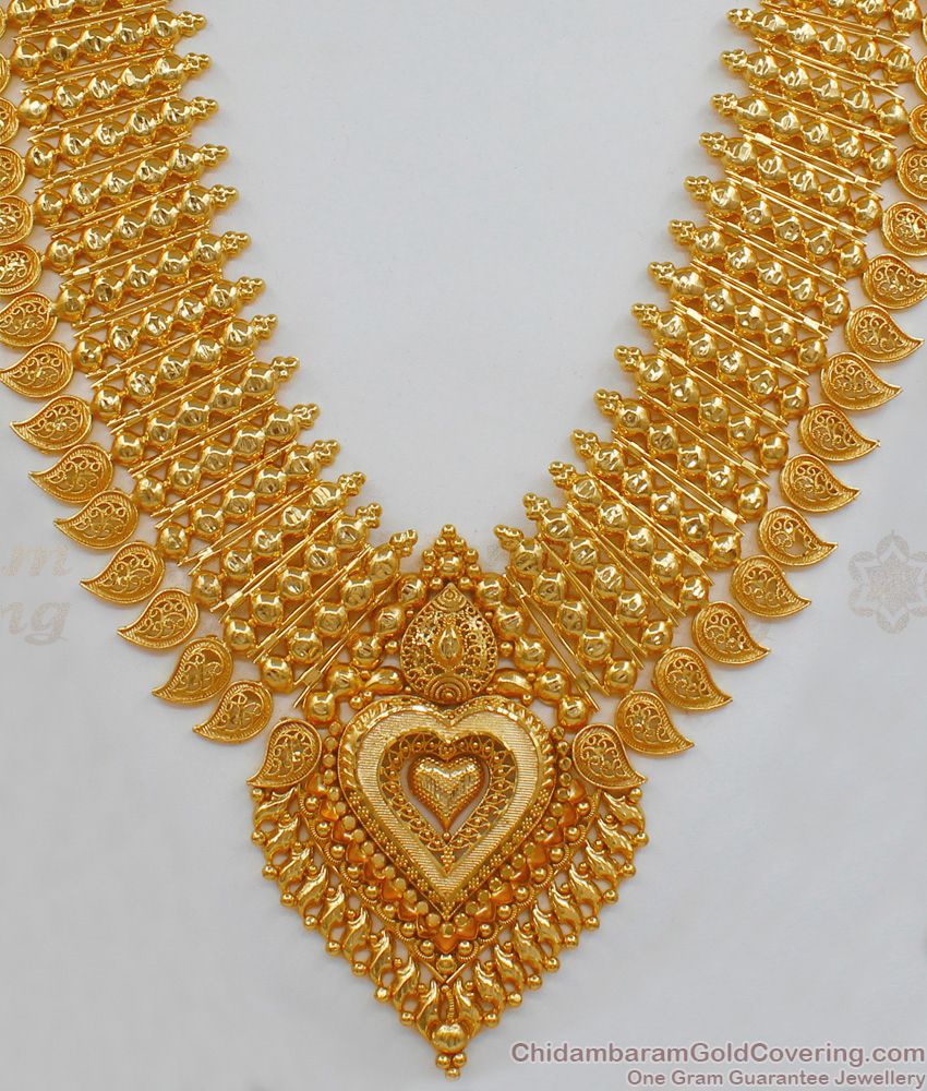 Luxury Kerala Design Gold Haram One Gram Gold  Jewelry Buy Online HR1714