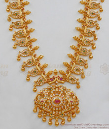 Premium Quality Full Zircon Work Design Gold Haaram Jewelry HR1716 Premium Quality Full Zircon Work Design Gold Haaram Jewelry HR1716