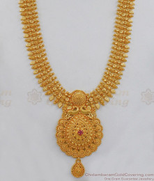 Majestic Gold Long Haaram Design For Indian Bride HR1724