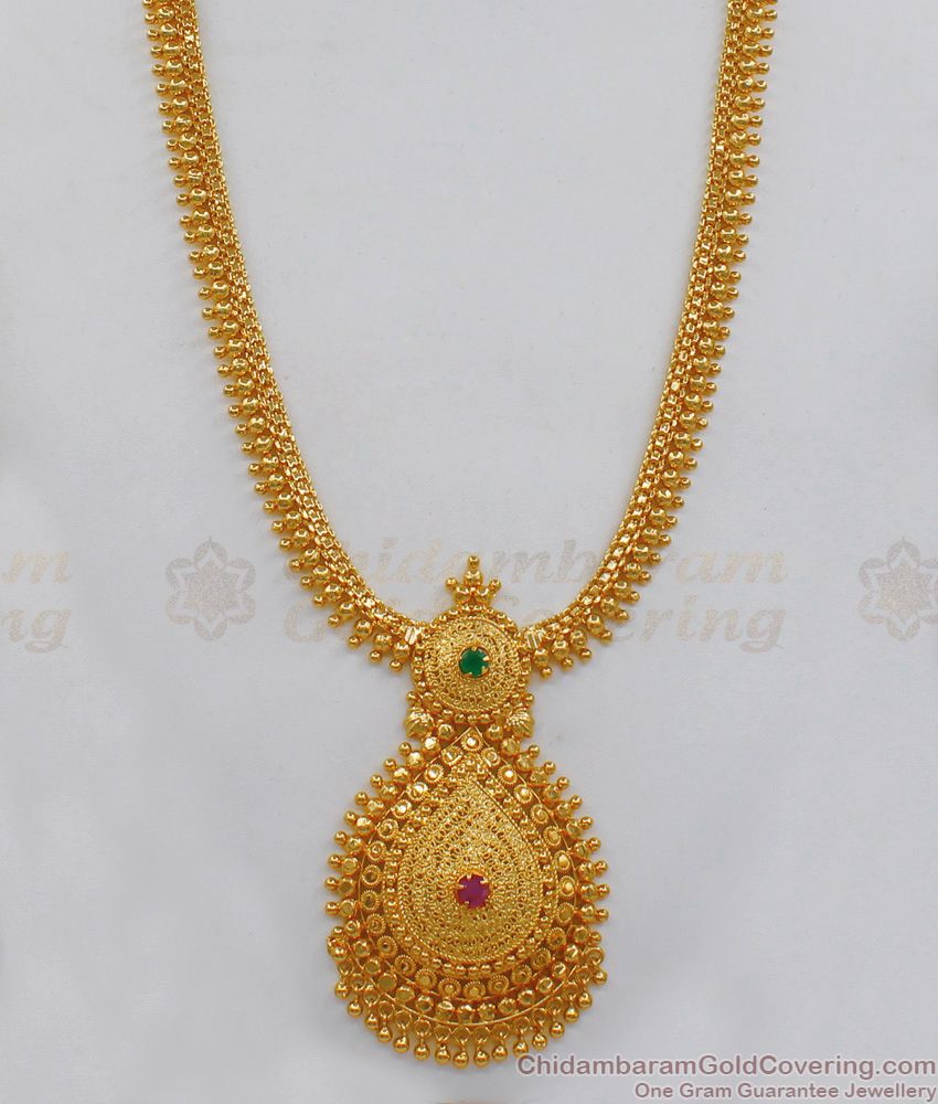 Big Dollar Type Kerala Gold Haaram Design For Bridal Collection HR1727