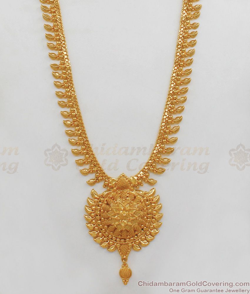 Trendy Fancy Design Gold Haaram For Women Jewellery Collections HR1742