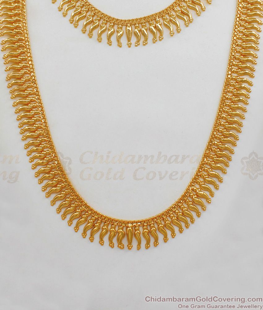 Latest Attractive Gold Haaram And Necklace Combo Set HR1745