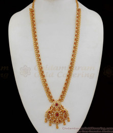 Latest Ruby AD White Stone Gold Haaram Design For Wedding Collection HR1774 Latest Ruby AD White Stone Gold Haaram Design For Wedding Collection HR1774