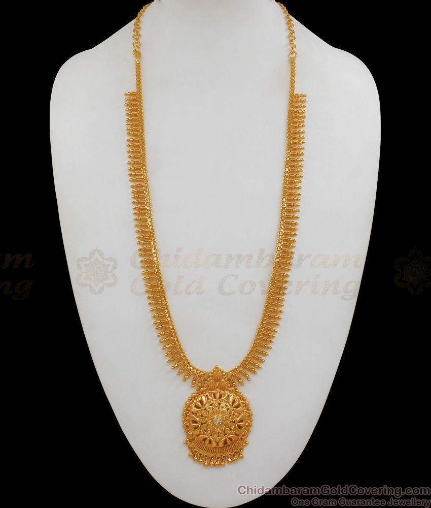 Bridal Wear Gold Haram Jewelry From Chidambaram Gold Covering HR1779
