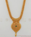 Kerala Design Net Pattern Gold Haram One Gram Gold Plated Long Malai HR1781 Kerala Design Net Pattern Gold Haram One Gram Gold Plated Long Malai HR1781