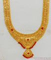 Karnataka Coral Gold Haaram New Arrival Forming Pattern With Earring Combo Set HR1783